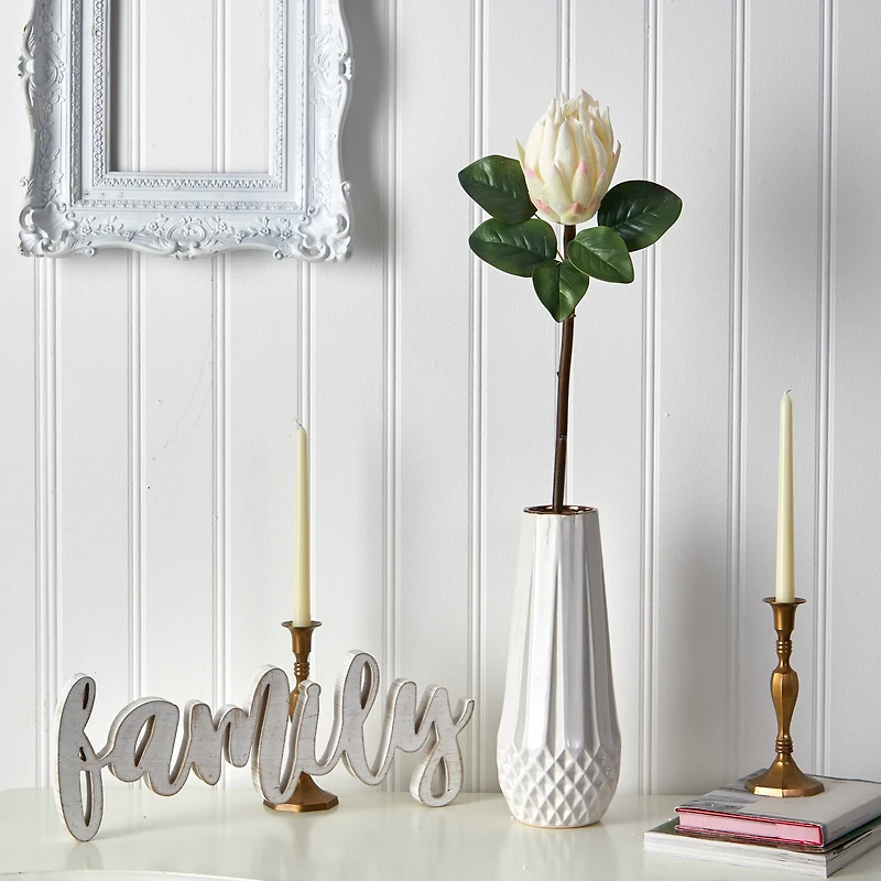 White King Protea Artificial Flower Stem, 4ct.