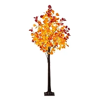 6ft. Pre-Lit Bright Autumn Eucalyptus Artificial Fall Tree with 420 Warm White LED Lights