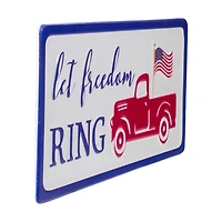 12" Metal Patriotic Let Freedom RING Sign Wall Décor