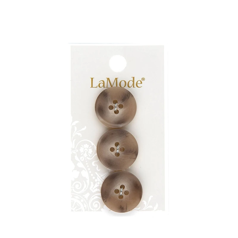 LaMode® 3/4" Beige & Swirl 4-Hole Buttons, 3ct.