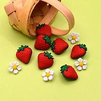 Dress It Up Fresh Strawberries Food Fruit Summer Themed Buttons