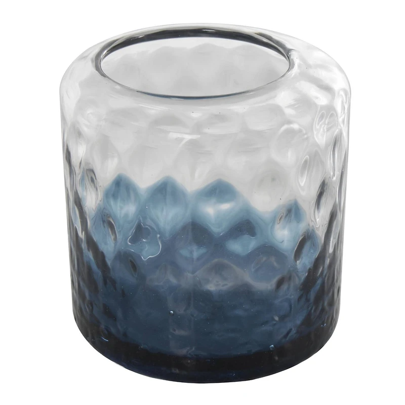 Glass Geometric Faceted Ombre Decorative Jars with Diamond Knobs