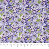 SINGER Packed Purple Blooms & Leaves Cotton Fabric