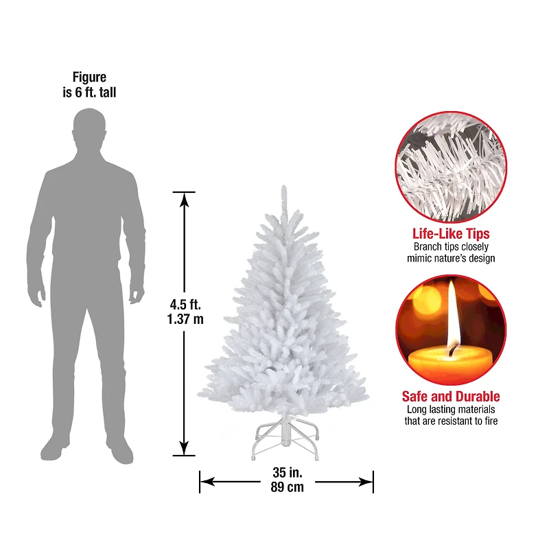4.5ft. Unlit Dunhill® White Fir Artificial Christmas Tree