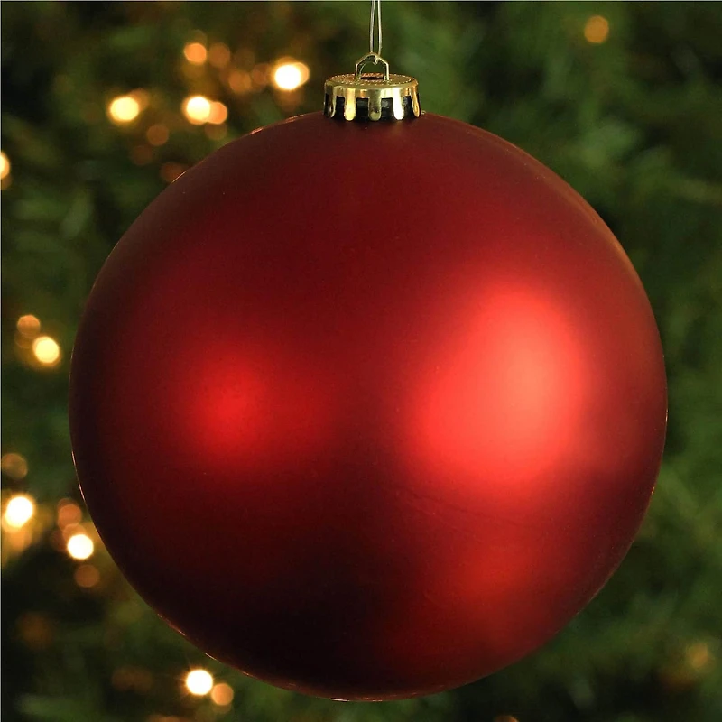 8" Red Shatterproof Matte Commercial Christmas Ball Ornament