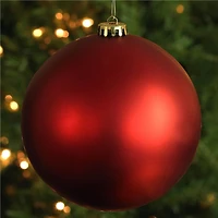 8" Red Shatterproof Matte Commercial Christmas Ball Ornament