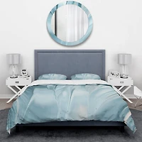 Designart 'Blue Modern Water III' Geometric Bedding Set