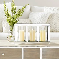 18" Silver Mirror Glam Candlestick Holder