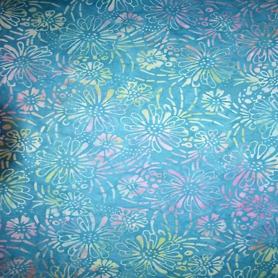 Feldman Premium Indonesian Batik Turquoise Tie Dye Daisy Fabric