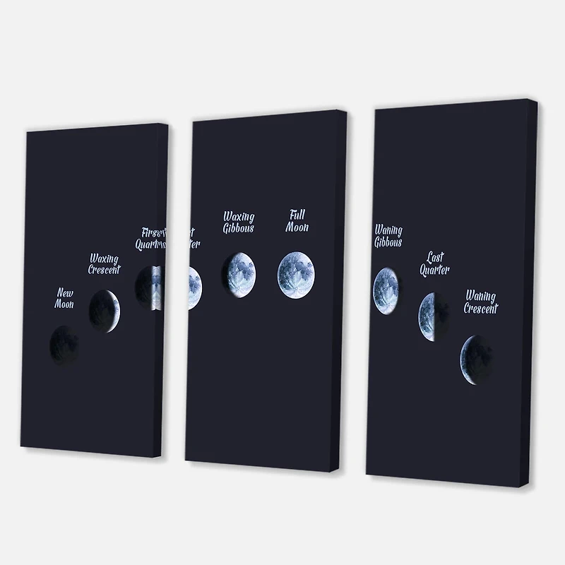 Designart - Moon Phases In Space