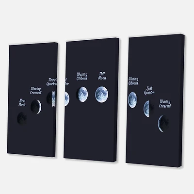Designart - Moon Phases In Space