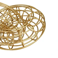 Set of 2 Gold Metal Contemporary Sculpture, 7" x 12" x 8"