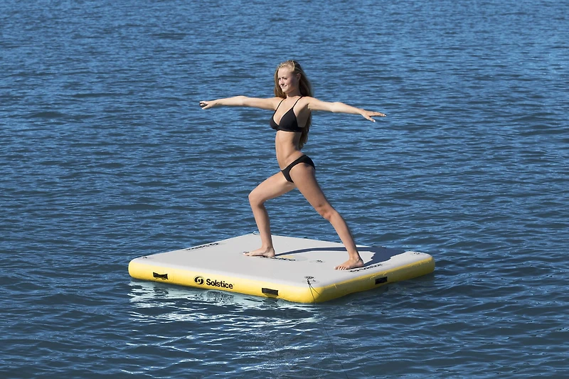 Solstice® 8ft. Inflatable White & Yellow Private Lake Dock