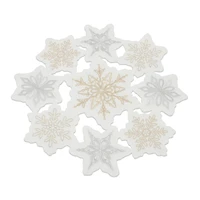 17" Embroidered Snowflake Doily Décor Set