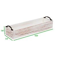 Mind Reader 16" Long Rustic Wooden Rectangular Serving Tray