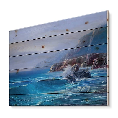 Designart - Morning On Sea Wave Paints On A Canvas