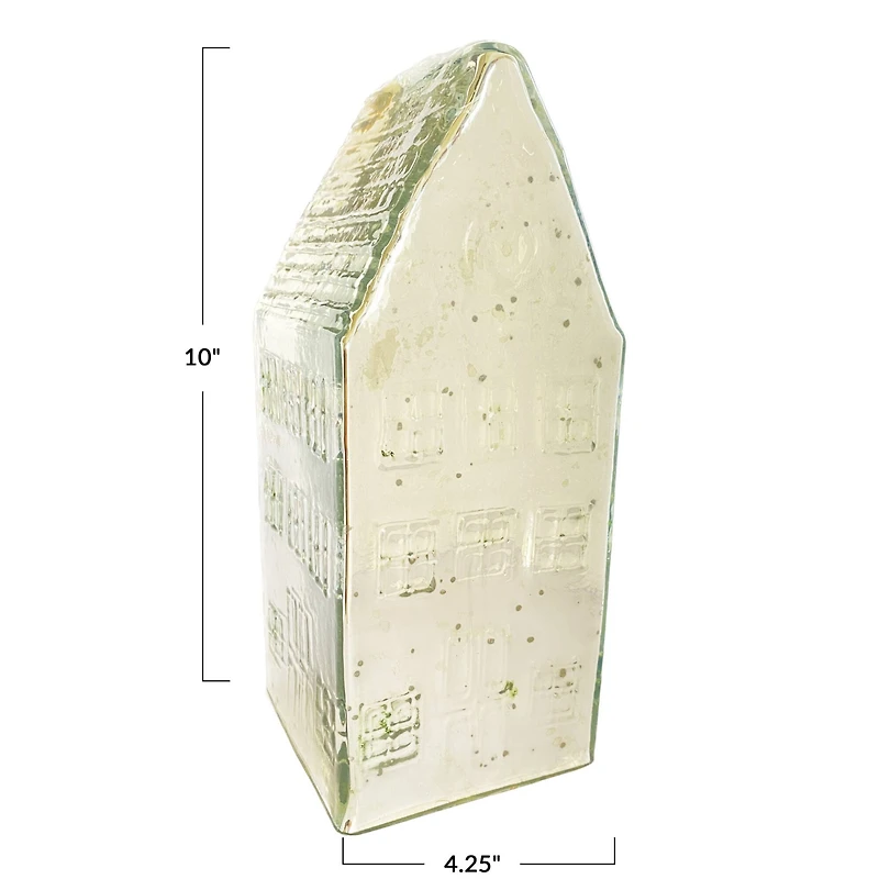 Hello Honey® 10" Silver Tall Mercury Glass House Decoration