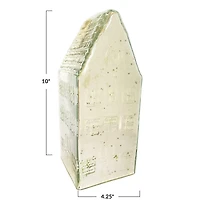 Hello Honey® 10" Silver Tall Mercury Glass House Decoration