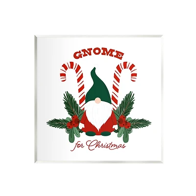 Stupell Industries Gnome For Christmas Candy Canes Wall Plaque Art