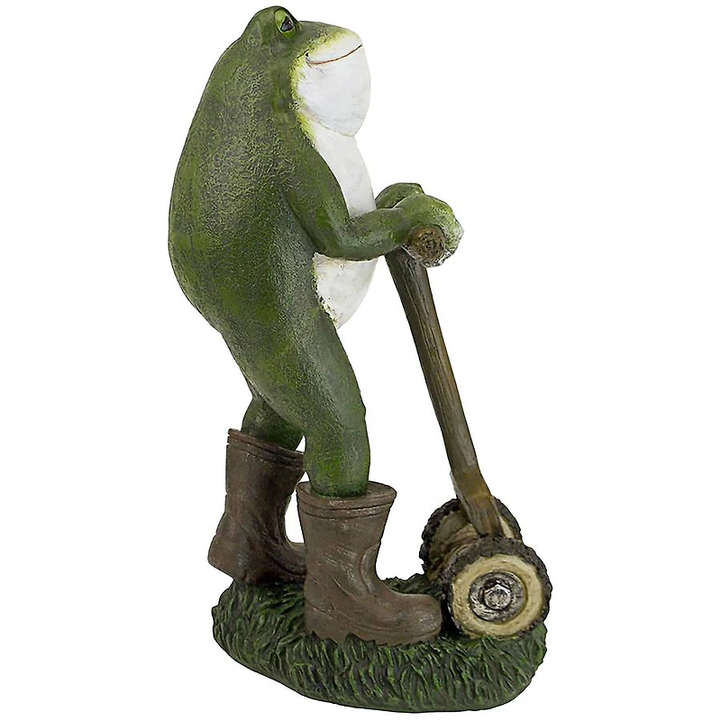 Design Toscano 13" Garden Toad Lawn Mower Frog Statue