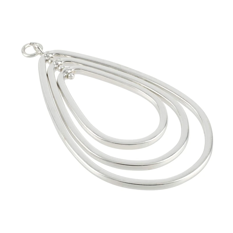 Silver Metal Concentric Teardrop Pendant by Bead Landing™