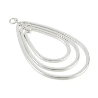 Silver Metal Concentric Teardrop Pendant by Bead Landing™