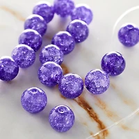 Purple Crackled Quartz Round Beads, 10mm by Bead Landing™