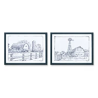 Framed Barn Print Set
