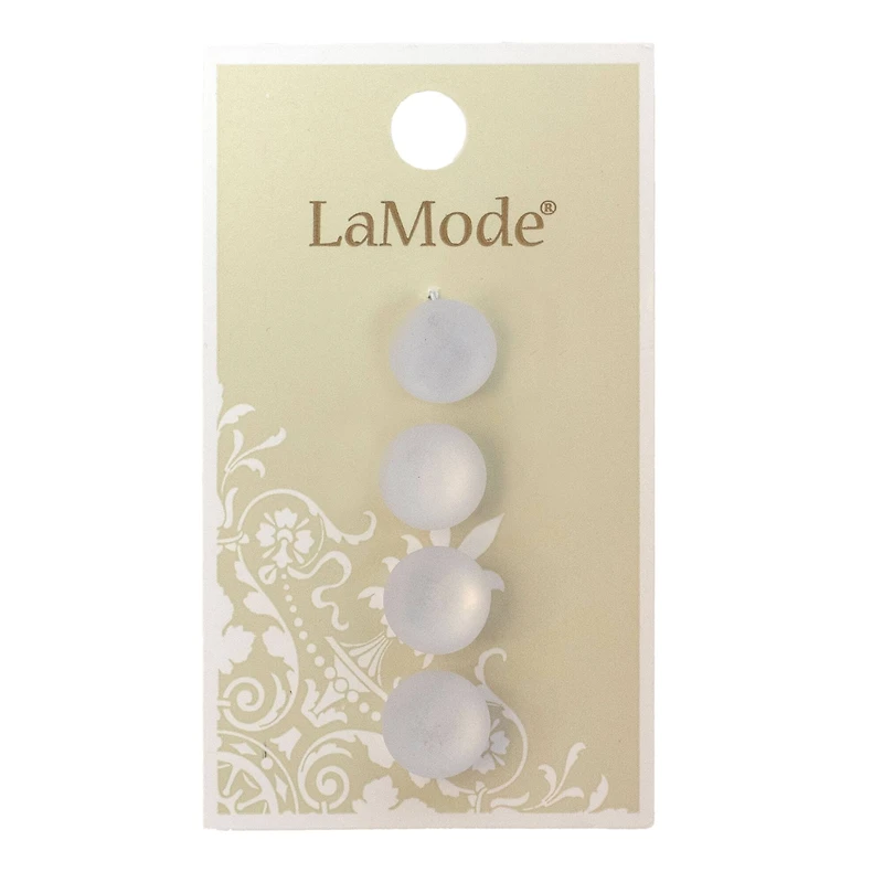 LaMode 7/16" Translucent White Shank Buttons, 4ct.