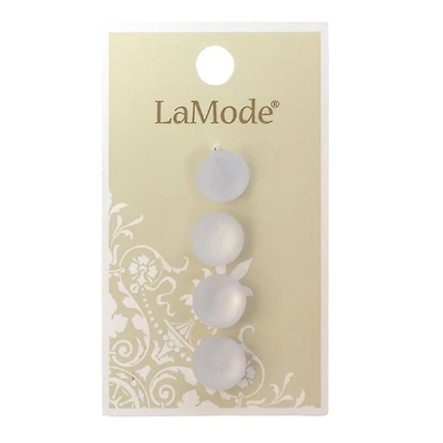 LaMode 7/16" Translucent White Shank Buttons, 4ct.