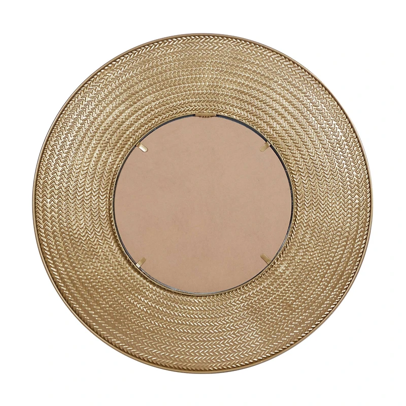 36" Gold Metal Contemporary Wall Mirror
