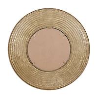 36" Gold Metal Contemporary Wall Mirror