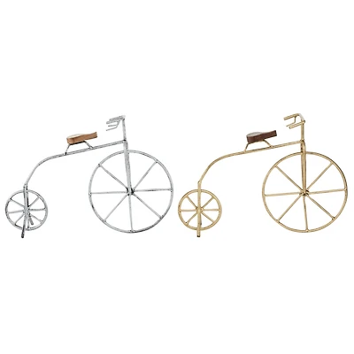 Gold and Silver Metal Contemporary Bicycle Set