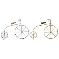 Gold and Silver Metal Contemporary Bicycle Set