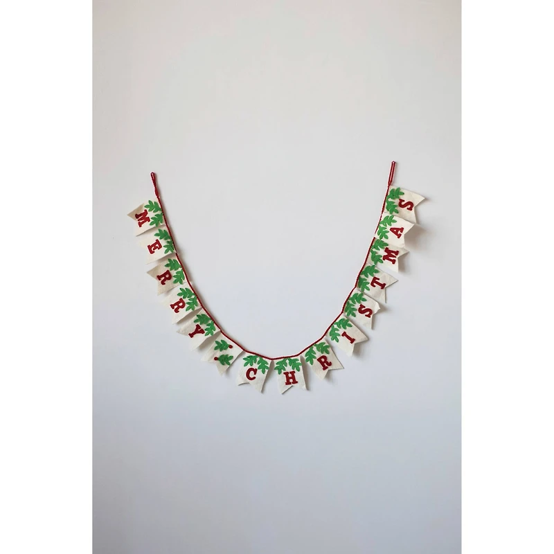 Hello Honey® 6ft. Wool Merry Christmas Pendant Banner