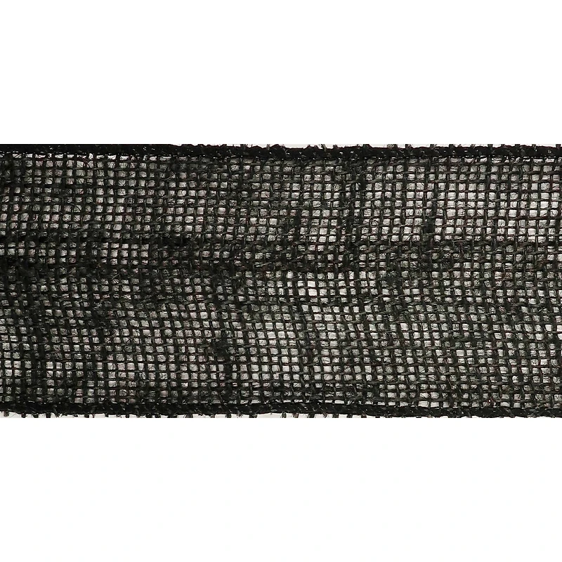 2.5" x 25ft. Black Wired Faux Burlap Ribbon by Celebrate It™