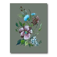 Designart - Purple and Turquoise Spring Flowers