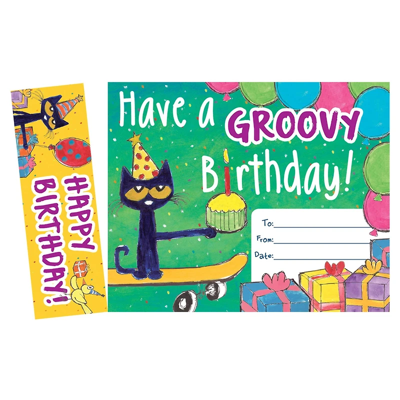 Edupress® Pete the Cat Groovy Birthday Bookmark Awards, 3 Packs of 30