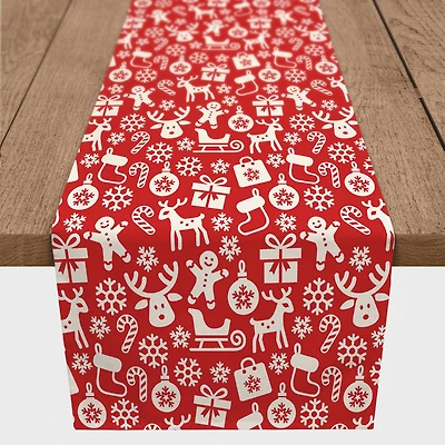 72" Christmas Icons Table Runner