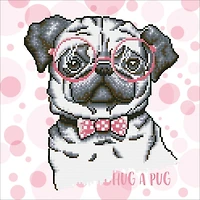 Diamond Dotz® Intermediate Hug a Pug with Frame Diamond Painting Kit