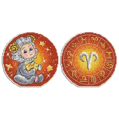 MP Studia Zodiac Signs Aries Plastic Canvas Counted Cross Stitch Kit