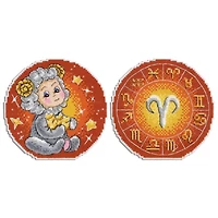 MP Studia Zodiac Signs Aries Plastic Canvas Counted Cross Stitch Kit