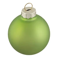 10ct. 2" Grass Green 2-Finish Glass Ball Ornaments
