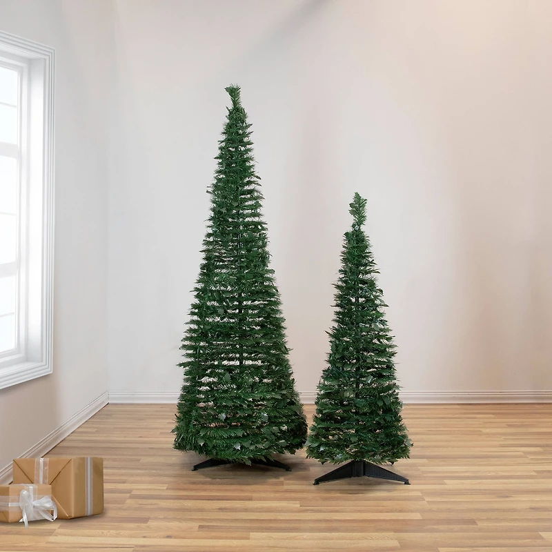4ft. Unlit Green Tinsel Pop-Up Artificial Christmas Tree