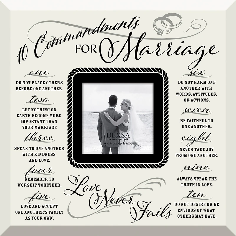 Ten Commandments For Marriage 4" x 4" Frame with Easel