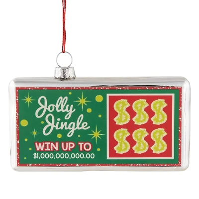 4.5" Jolly Jingle Scratcher Glass Christmas Ornament