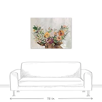 Steer with Flowers 40" x 30" Canvas Wall Art