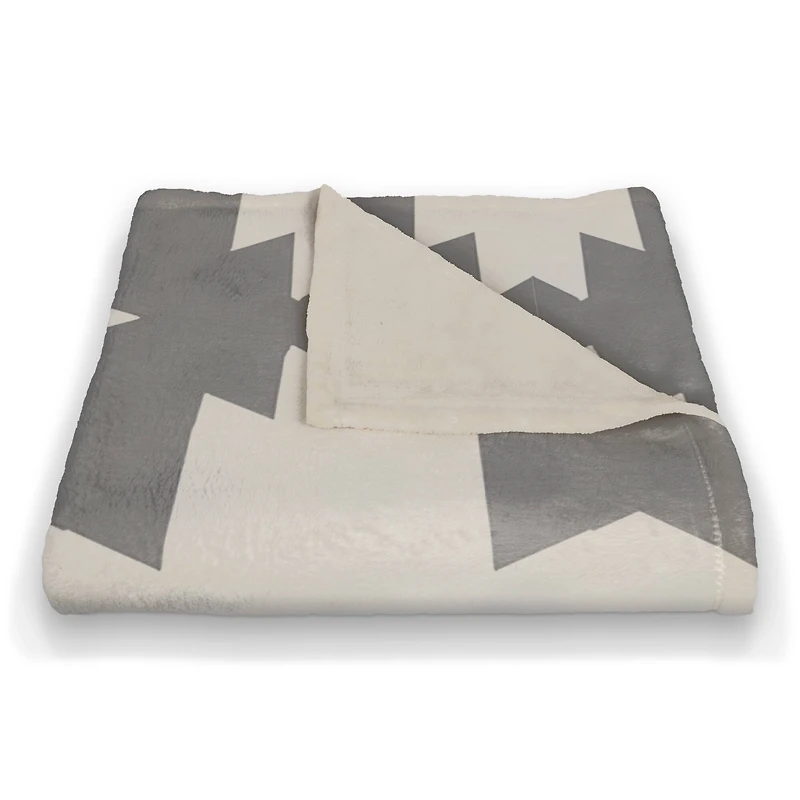 Southwest Style Rows 50" x 60" Coral Fleece Blanket