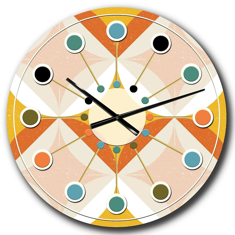 Designart 'Retro Abstract Design Xii Mid-Century Modern Wall Clock