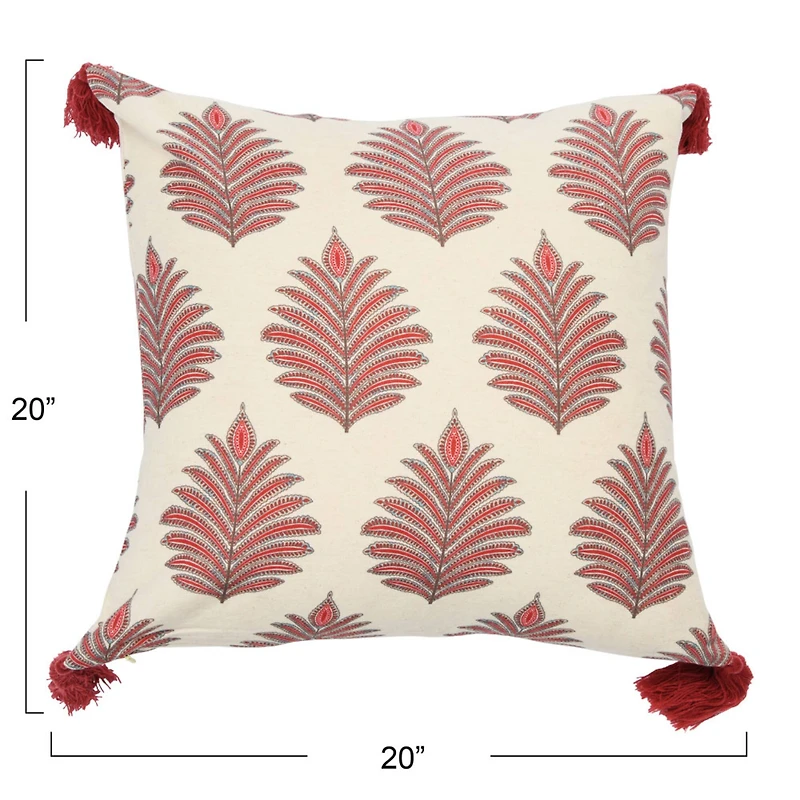 Hello Honey® Fern Frond Square Pillow Cover with Tassels